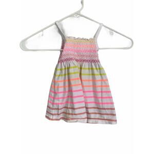Healthtex Neon Rainbow Smock White Dress 12 Months